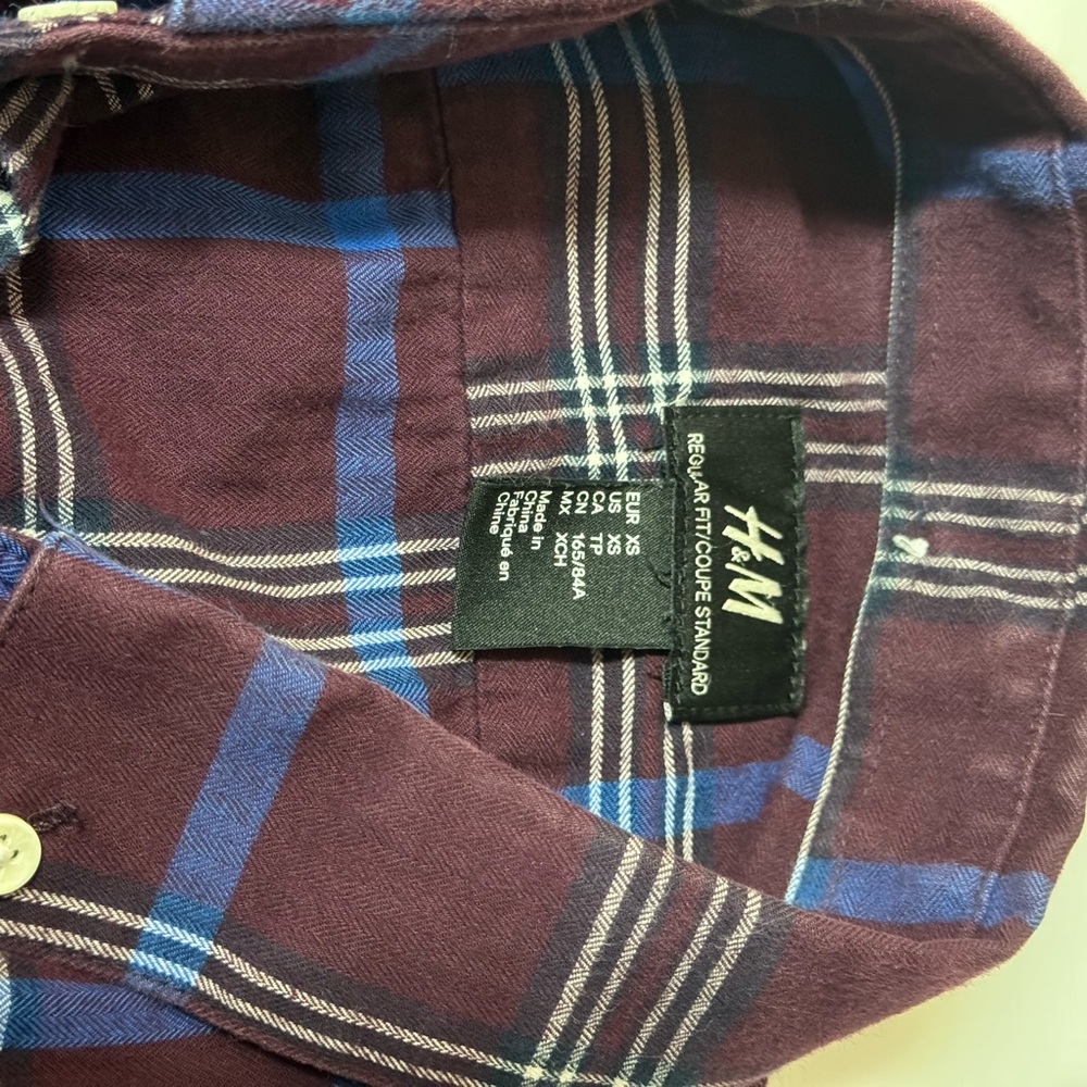 Plaid Shirt Mens Long Sleeve XS - Picture 3 of 3